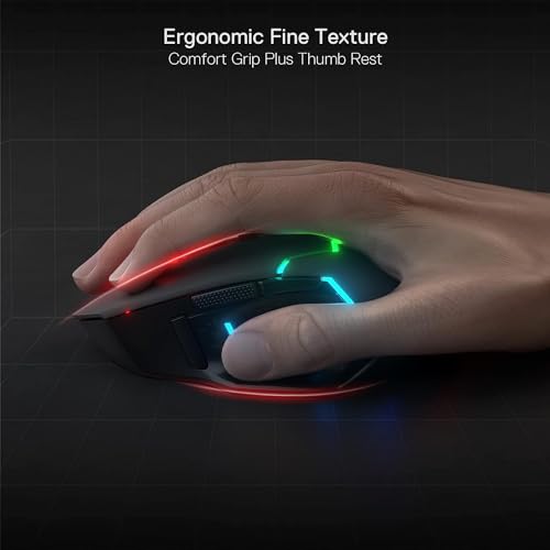 Redragon M690 PRO Kabellose Gaming-Maus, 8000 DPI kabelgebundene/kabellose Gaming-Maus mit Schnellfeuertaste, 8 Makro-Tasten, ergonomisches Design für PC/Mac/Laptop Bild 7