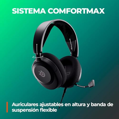 SteelSeries Arctis Nova 1 Multi-System-Gaming-Headset, HiFi-Treiber, räumliches Audio, Komfort-Design, langlebig, Ultraleicht, Mikrofon mit Geräuschunterdrückung, Schwarz (erneuert) Bild 6