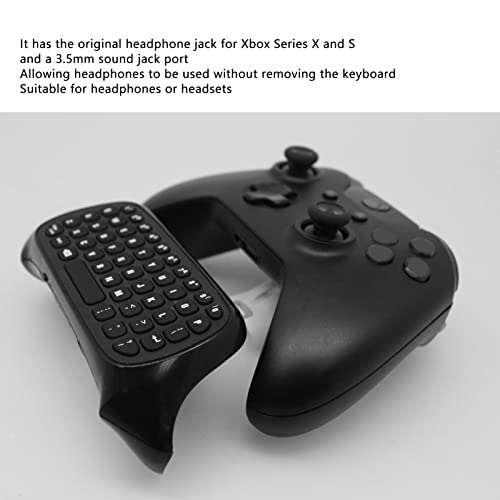 Controller Tastatur für Xbox Series X Series S One One S, Silikontasten, mit Headset und 3,5 MM Audiobuchse, Gaming Chatpad Tastatur mit 2,4 GHz USB Empfänger(Schwarz) Bild 2