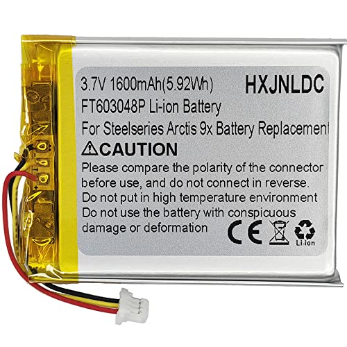 DC 3.7V 1600mAh FT603048P Wiederaufladbare Li-Ionen Polymer Batterie für Steelseries Arctis 9X Wireless Gaming Headset Battery Replacement und DIY 3.7-5V elektronische Produkte Batterieaustausch Bild 1