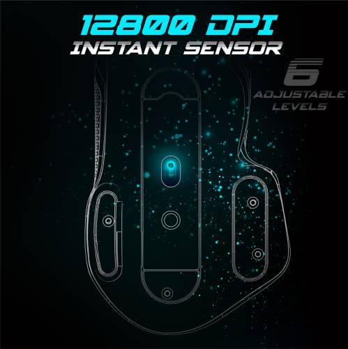 SPIRIT OF GAMER | Gaming Maus PC mit 12800 DPI | RGB Maus mit 8 Programmierbaren Tasten darunter 1 Rapid Fire | 13 Hintergrundbeleuchtungseffekte | Ergonomische Gaming Mouse mit Daumenauflage Bild 2