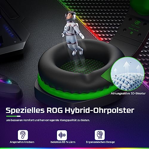 Fachixy FC100 Gaming Headset für PS4, PS5, PC, Xbox, Nintendo Switch, Gaming Kopfhörer mit Kabel und RGB Licht, Stereo Surround Kopfhörer mit Mikrofon, Noise Cancelling Gamer Headphones - GRÜN Bild 5