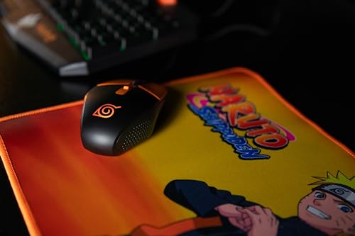 Konix Naruto Shippuden Gaming-Maus für PC - 3 DPI-Stufen - LED-Hintergrundbeleuchtung - 1,8 m Kabel - Konoha-Motiv - Schwarz und Orange Bild 6
