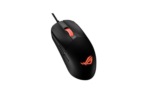 ASUS ROG Strix Impact III - Beidhändige Gaming-Maus, leicht, 12000 DPI, 5 programmierbare Tasten, austauschbare Schalter, Paracord-Kabel, Gaming-Maus für FPS, Schwarz Bild 1