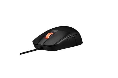 ASUS ROG Strix Impact III - Beidhändige Gaming-Maus, leicht, 12000 DPI, 5 programmierbare Tasten, austauschbare Schalter, Paracord-Kabel, Gaming-Maus für FPS, Schwarz Bild 4