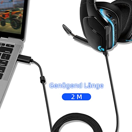 Mcbazel Logitech G633/G633s Headset Ersatz Micro-USB Audiokabel Micro-USB zu USB Ladekabel Unterstützung G533/G635/G933/G933S/G935 Gaming Headset/PS4 Controller, 2M Bild 4