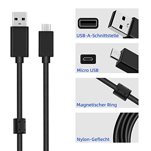 Mcbazel Logitech G633/G633s Headset Ersatz Micro-USB Audiokabel Micro-USB zu USB Ladekabel Unterstützung G533/G635/G933/G933S/G935 Gaming Headset/PS4 Controller, 2M Bild 7