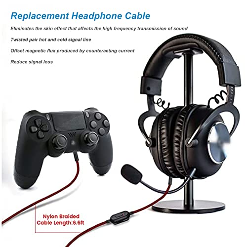Gaming-Headset-Ersatzkabel mit Eingebautem Mikrofon und Lautstärkeregler für G433 G233 G Pro G Pro X, für Kingston Cloud Mix, Telefone, Tablets, PC Bild 2