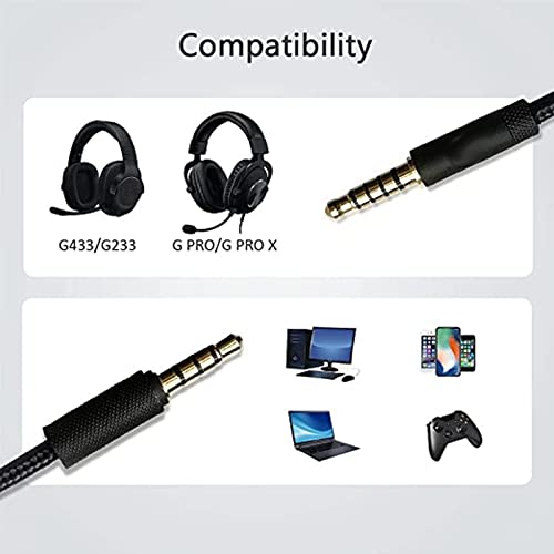Gaming-Headset-Ersatzkabel mit Eingebautem Mikrofon und Lautstärkeregler für G433 G233 G Pro G Pro X, für Kingston Cloud Mix, Telefone, Tablets, PC Bild 6