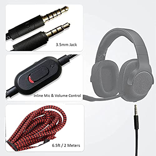 Gaming-Headset-Ersatzkabel mit Eingebautem Mikrofon und Lautstärkeregler für G433 G233 G Pro G Pro X, für Kingston Cloud Mix, Telefone, Tablets, PC Bild 7