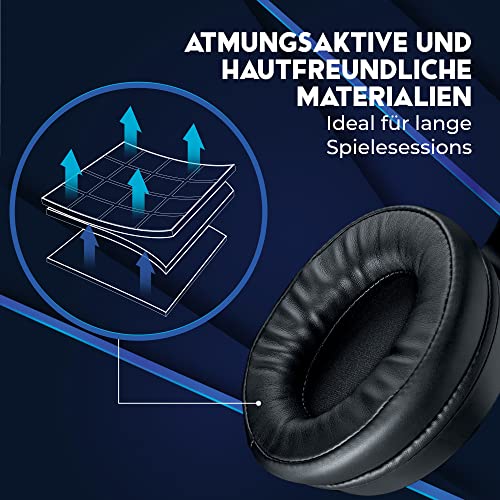 DR1TECH FireScout+ LED Kopfhörer Mit Kabel Und Mikrofon Für PC/PS/Xbox - 40mm Over Ear Kopfhörer Treiber mit Audio Stereo - 3.5mm Klinkenstecker und USB + Adapter Enthalten Bild 5