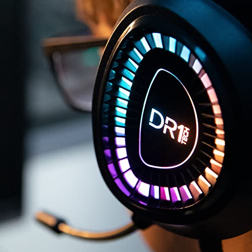 DR1TECH FireScout+ LED Kopfhörer Mit Kabel Und Mikrofon Für PC/PS/Xbox - 40mm Over Ear Kopfhörer Treiber mit Audio Stereo - 3.5mm Klinkenstecker und USB + Adapter Enthalten Bild 6
