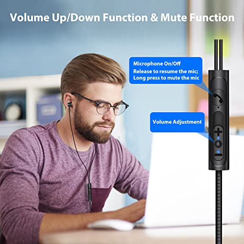 PC-Headset mit Mikrofonen, Geräuschunterdrückung USB-Headset für Notebook, Gaming Kopfhörer USB A mit Audio-Steuerung, Stummschaltung, Headset für leichte Spiele für Büro Live-Übertragung PS 4 PS 5 Bild 6