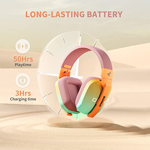 Somic G810 Kabellose Kopfhörer 2.4G Low Latency Headset für PC PS4 PS5 Laptop, Kabellose Bluetooth 5.2 Kopfhörer mit integriertem Mikrofon, RGB-Licht (Xbox funktioniert nur im kabelgebundenen Modus) Bild 4