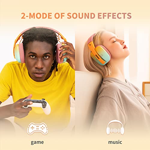 Somic G810 Kabellose Kopfhörer 2.4G Low Latency Headset für PC PS4 PS5 Laptop, Kabellose Bluetooth 5.2 Kopfhörer mit integriertem Mikrofon, RGB-Licht (Xbox funktioniert nur im kabelgebundenen Modus) Bild 5