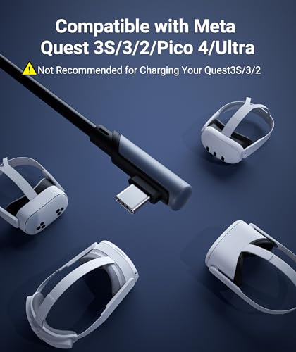 Syntech Link Kabel 5M, Kompatibel mit Oculus Meta Quest 3/3S, Quest2/1/Pro und Pico 4, PC Steam VR Zubehör, High Speed Datenübertragung, USB 3.0 zu USB C Kabel für VR und Gaming PC, Schwarz Bild 2