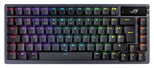 ASUS ROG Azoth tastiera Gaming USB + RF Wireless + Bluetooth QWERTY Inglese US Nero (Asus ROG AZOTH Compact 75% Mechanical RGB Gaming Keyboard, Wireless/Btooth/USB, Hot-Swap ROG NX Red Switches, OLED Bild 1