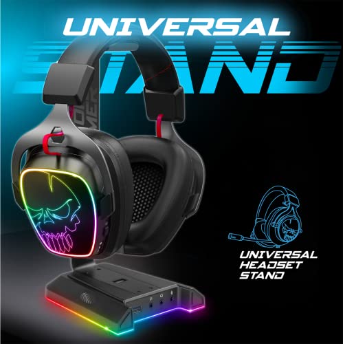 Spirit Of Gamer RGB-Gaming-Kopfhörerständer, virtueller 7.1-Sound, rutschfester und heller Ständer, 2 USB-Anschlüsse im Lieferumfang enthalten, LED-Hintergrundbeleuchtung, Schreibtisch-Headset-Ständer Bild 2