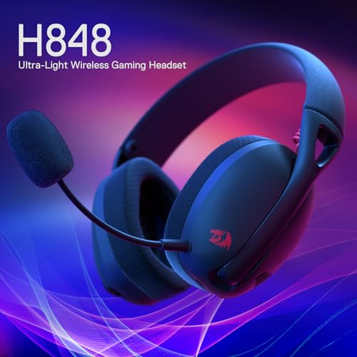 Redragon H848 BT Drahtloses BT-Gaming-Headset – Leichtgewichtig – 7.1 Surround Sound – 40 mm-Treiber – Abnehmbares Mikrofon – Multiplattformen für PC, PS5/4/3, Switch, Handy Bild 2