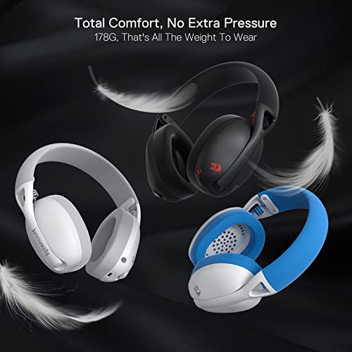 Redragon H848 BT Drahtloses BT-Gaming-Headset – Leichtgewichtig – 7.1 Surround Sound – 40 mm-Treiber – Abnehmbares Mikrofon – Multiplattformen für PC, PS5/4/3, Switch, Handy Bild 5