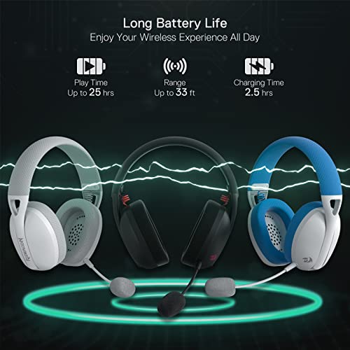 Redragon H848 BT Drahtloses BT-Gaming-Headset – Leichtgewichtig – 7.1 Surround Sound – 40 mm-Treiber – Abnehmbares Mikrofon – Multiplattformen für PC, PS5/4/3, Switch, Handy Bild 6