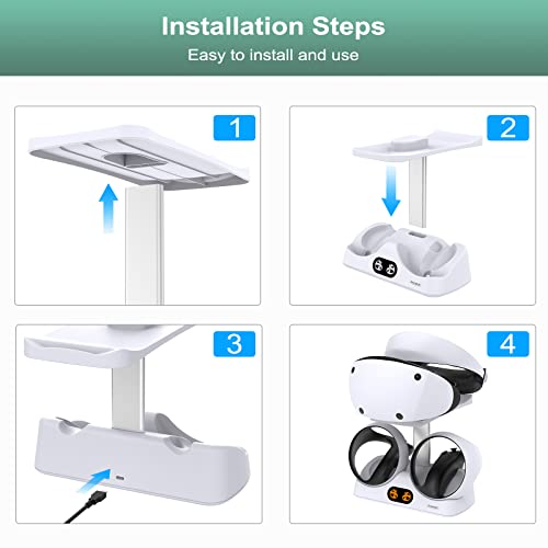 FASTSNAIL Ladestation für PlayStation VR2, vertikaler PS VR2 Headset- & Sense Controller-Ladehalter mit USB-C-Kabel, PS VR2 Zubehör Bild 4