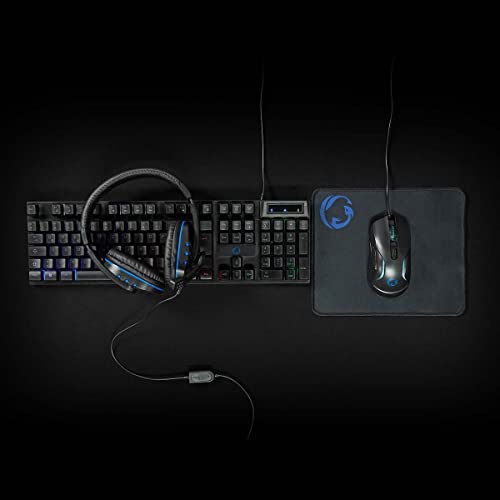 NEDIS Gaming Combo Kit - 5-in-1 - Tastatur, Headset, Maus und Mauspad - Schwarz - QWERTZ - DE-Layout Bild 2