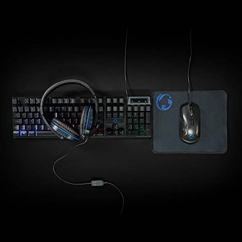 NEDIS Gaming Combo Kit - 5-in-1 - Tastatur, Headset, Maus und Mauspad - Schwarz - QWERTY - ND-Layout Bild 4