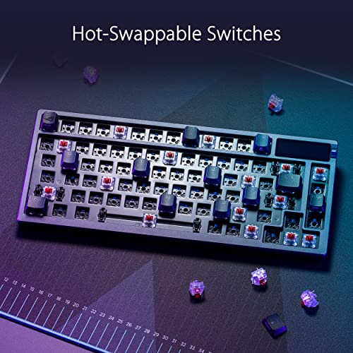 ASUS ROG Azoth kabellose mechanische Gaming Tastatur (75% Formfaktor, NX-Switches, PBT-Doubleshot-Tastenkappen, OLED-Display, Bluetooth, 2,4-GHz-RF Wireless, USB, DE QWERTZ-Layout) schwarz Bild 6
