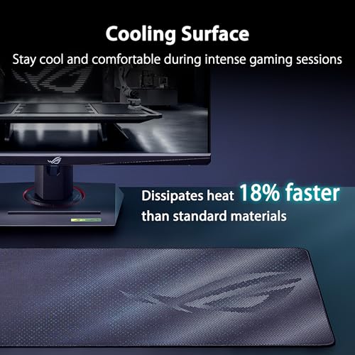 ASUS ROG Sheath II XXL Gaming-Mauspad (900 x 400 mm großes Mousepad, kühlendes Gewebe, optimierte Oberfläche für Esport und Gaming, ausfransungssichere, flach genähte Kanten, Schwarz) Bild 4