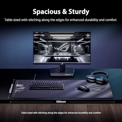 ASUS ROG Sheath II XXL Gaming-Mauspad (900 x 400 mm großes Mousepad, kühlendes Gewebe, optimierte Oberfläche für Esport und Gaming, ausfransungssichere, flach genähte Kanten, Schwarz) Bild 5