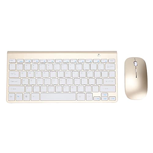 Gewicht Licht Tastatur Maus Combo, 78 Tasten Drahtlose Ergonomische Tastatur und Maus Set, Ultras LIM Wear Proof Tastatur für Notebook Computer (Gold) Bild 1