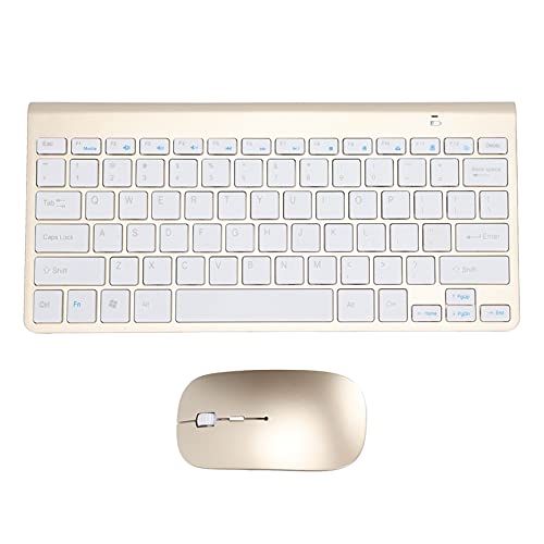 Gewicht Licht Tastatur Maus Combo, 78 Tasten Drahtlose Ergonomische Tastatur und Maus Set, Ultras LIM Wear Proof Tastatur für Notebook Computer (Gold) Bild 3