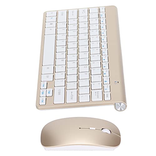 Gewicht Licht Tastatur Maus Combo, 78 Tasten Drahtlose Ergonomische Tastatur und Maus Set, Ultras LIM Wear Proof Tastatur für Notebook Computer (Gold) Bild 7