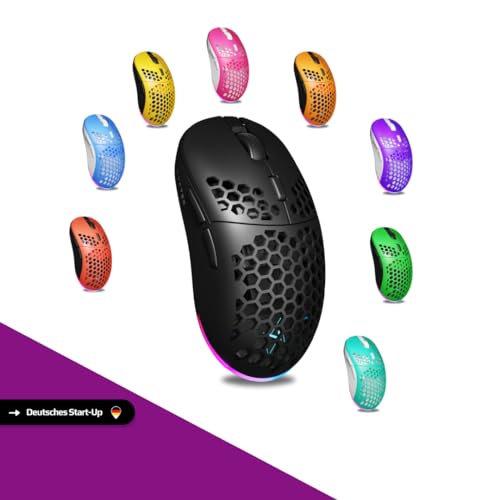 Nyfter - NYF22 Wireless Gaming Mouse Ultraleicht 75g leistungsstark mit 400mA 19K DPI, 400 IPS 1000 hz 50h Akkulaufzeit langlebig Zwei wechselbare Cases inkl. Bild 4