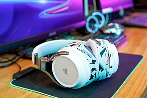 WC Freeze Virtuoso – Ersatz-Ohrpolster aus Hybridgewebe mit Kühlgel für das Corsair Virtuoso Gaming-Headset, hergestellt von Wicked Cushions, verbesserte Dicke und Schallisolierung | 90's White Bild 3