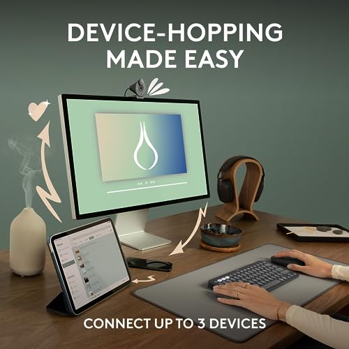 Logitech Pebble Mouse 2 M350s Schlanke Bluetooth-Maus, kabellos, tragbar, leicht, anpassbare Taste, leise Klicks, Easy-Switch für Windows, MacOS, iPadOS, Android, Chrome OS - Tonal Rose Bild 3