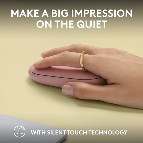 Logitech Pebble Mouse 2 M350s Schlanke Bluetooth-Maus, kabellos, tragbar, leicht, anpassbare Taste, leise Klicks, Easy-Switch für Windows, MacOS, iPadOS, Android, Chrome OS - Tonal Rose Bild 5