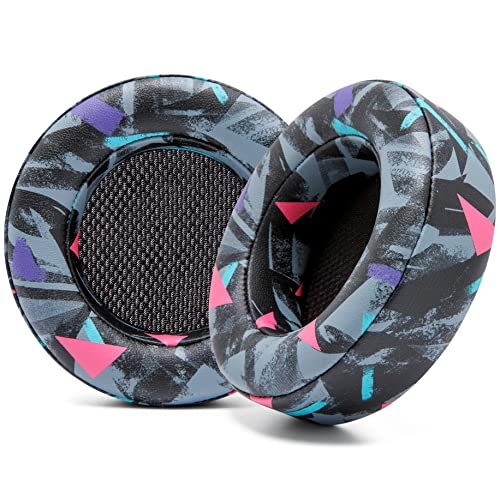 WC Verbesserte Ersatz-Ohrpolster für Corsair Virtuoso Gaming-Headset, hergestellt von Wicked Cushions | Verbesserte Haltbarkeit, Dicke, weicheres Leder und Schalldämmung |90s Black Bild 1