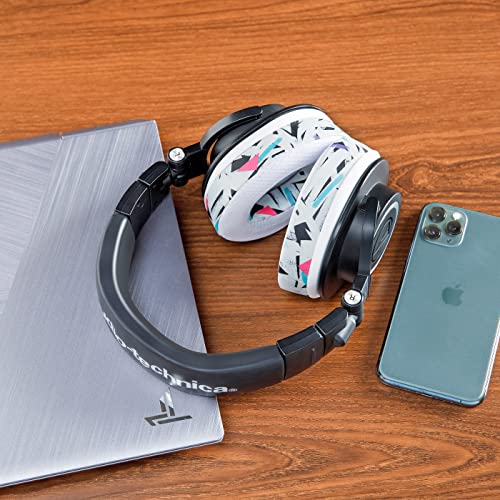 WC Freeze Hybrid Fabric Cooling Gel Ersatz-Ohrpolster – kompatibel mit HyperX Cloud, Steelseries Arctis, ATH M50X, Turtle Beach Stealth und mehr – bequem und länger kühl | 90s White Bild 4