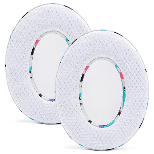 WC Freeze Hybrid Fabric Cooling Gel Ersatz-Ohrpolster – kompatibel mit HyperX Cloud, Steelseries Arctis, ATH M50X, Turtle Beach Stealth und mehr – bequem und länger kühl | 90s White Bild 6