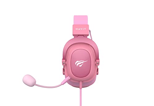 Havit H2002D GAMENOTE Gaming Headset mit Mikrofon - Gaming Kopfhörer mit Kabel - Hochmagnetische 50-mm Treiber für Surround-sound - Kompatibel mit PS4, Xbox, PC & Laptop - Pink Headset Bild 3