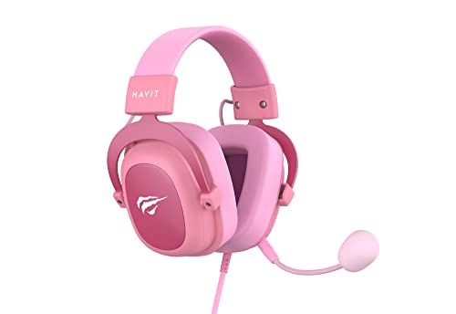 Havit H2002D GAMENOTE Gaming Headset mit Mikrofon - Gaming Kopfhörer mit Kabel - Hochmagnetische 50-mm Treiber für Surround-sound - Kompatibel mit PS4, Xbox, PC & Laptop - Pink Headset Bild 4