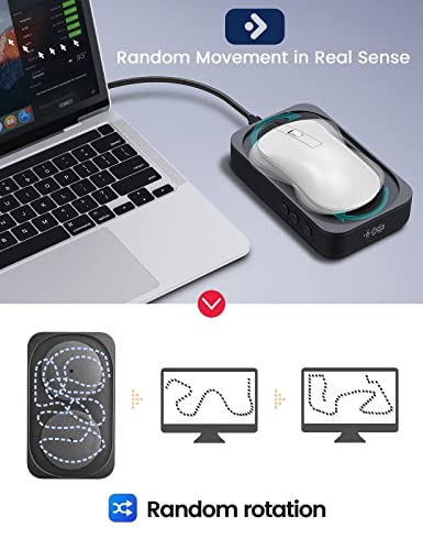 Mouse Jiggler,Mausbeweger, USB mechanischer Mausschüttler mit Intervall-Timer, Keine Notwendigkeit, den optischen Sensor auszurichten, leises Vibrieren hält PC aktiv,Schwarz Bild 2