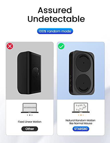 Mouse Jiggler,Mausbeweger, USB mechanischer Mausschüttler mit Intervall-Timer, Keine Notwendigkeit, den optischen Sensor auszurichten, leises Vibrieren hält PC aktiv,Schwarz Bild 3