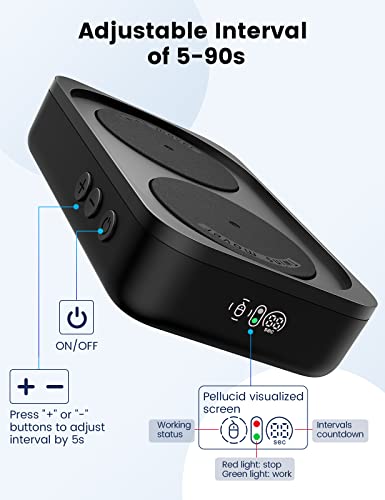Mouse Jiggler,Mausbeweger, USB mechanischer Mausschüttler mit Intervall-Timer, Keine Notwendigkeit, den optischen Sensor auszurichten, leises Vibrieren hält PC aktiv,Schwarz Bild 4