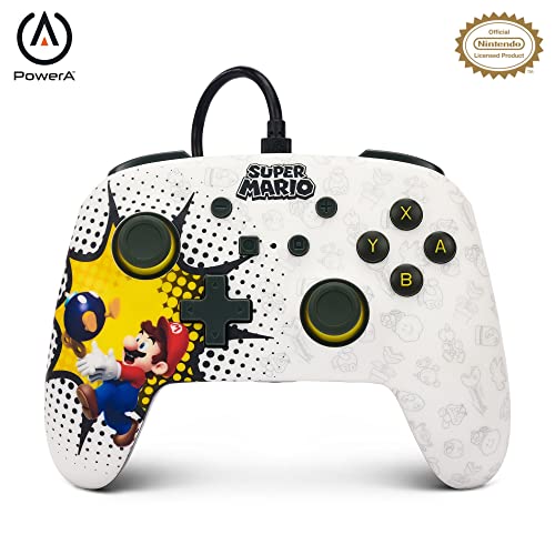 Verbesserter Kabelgebundener PowerA Controller für Nintendo Switch – Bob-omb Blast, Gamepad, Game-Controller, Kabelgebundener Controller, Offiziell Lizenziert Bild 1