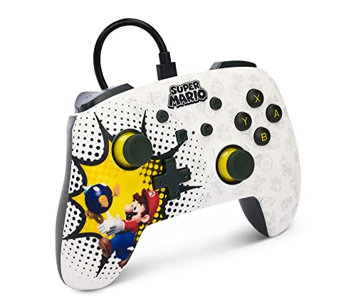 Verbesserter Kabelgebundener PowerA Controller für Nintendo Switch – Bob-omb Blast, Gamepad, Game-Controller, Kabelgebundener Controller, Offiziell Lizenziert Bild 2