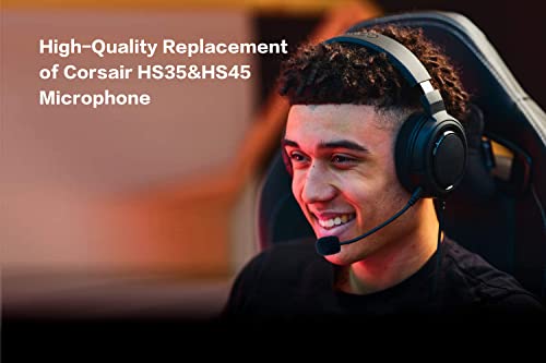 Alphatec Ersatz-Spielmikrofon für Corsair HS35 & HS45 Stereo-Gaming-Headset der Serie auf PS4 PS5 Xbox One PC, abnehmbares 3,5-mm-Boom-Mikrofon mit Geräuschunterdrückung Bild 6