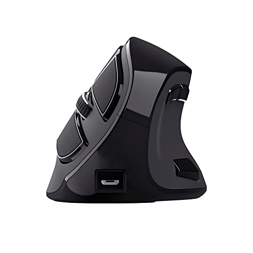 Trust Voxx Vertikale Kabellose Maus, Wiederaufladbare Ergonomische Funkmaus, Bluetooth und 2.4 GHz Verbindung, 9 Tasten, schwarz Gaming GXT 144 Rexx Vertikale Gaming Maus, Schwarz Bild 2